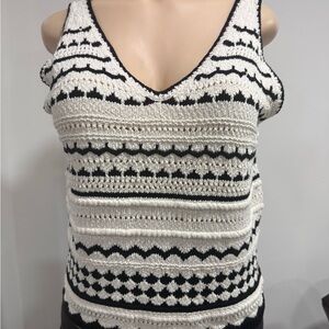 Primark Black and White Knit Tank Top